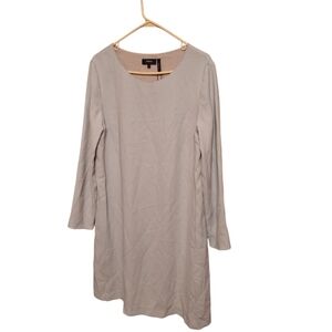 Theory LS Paneled Shift Dress Silver Ice Classic Crepe Ladies Large NWT $395